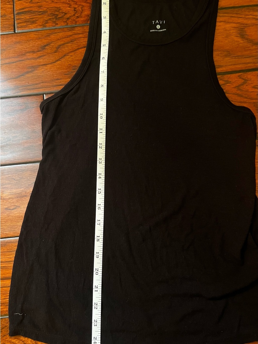 TAVI Black Ribbed Tank - Women's Sleeveless Scoop Neck - Picture 4 of 5